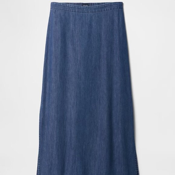 GAP Medium Indigo Denim Maxi Slip Skirt/NWT/S TALL - Picture 5 of 14